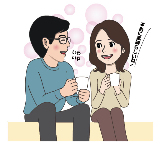 会話する夫婦のイラスト