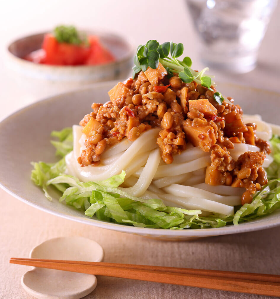 ピリ辛肉味噌レモンオイル蒸し