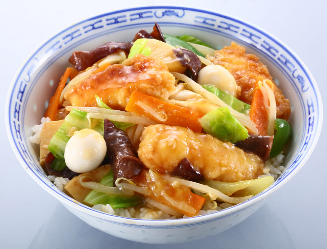 いか天で中華丼