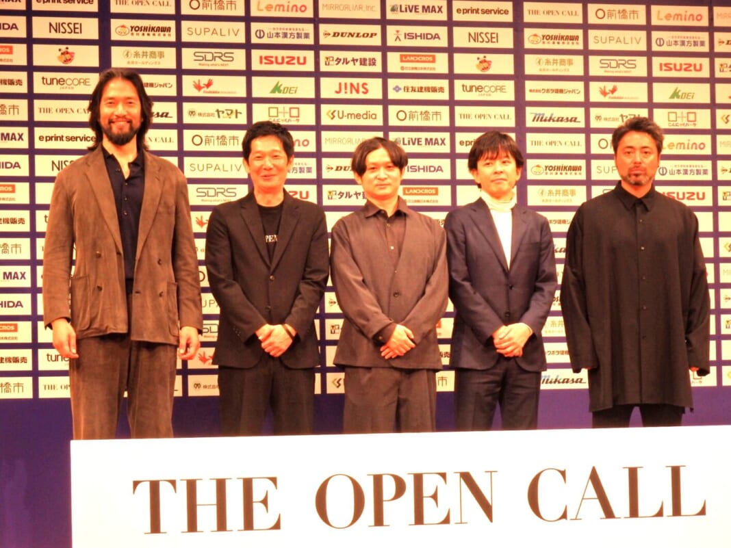記者会見に出席した左から阿部進之介、伊藤主税、榊原有佑、山田兼司、山田孝之