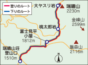 瑞牆山周辺のイメージ地図