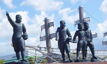 長崎県大村市にある天正遣欧少年使節の像