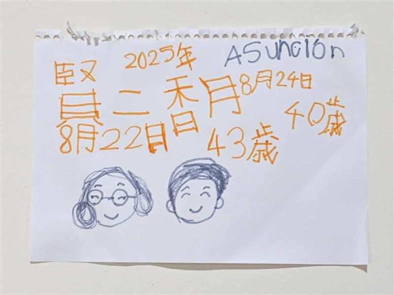 ６歳の長女が８月に誕生日を迎えた島田夫婦のために描いたお祝いの絵