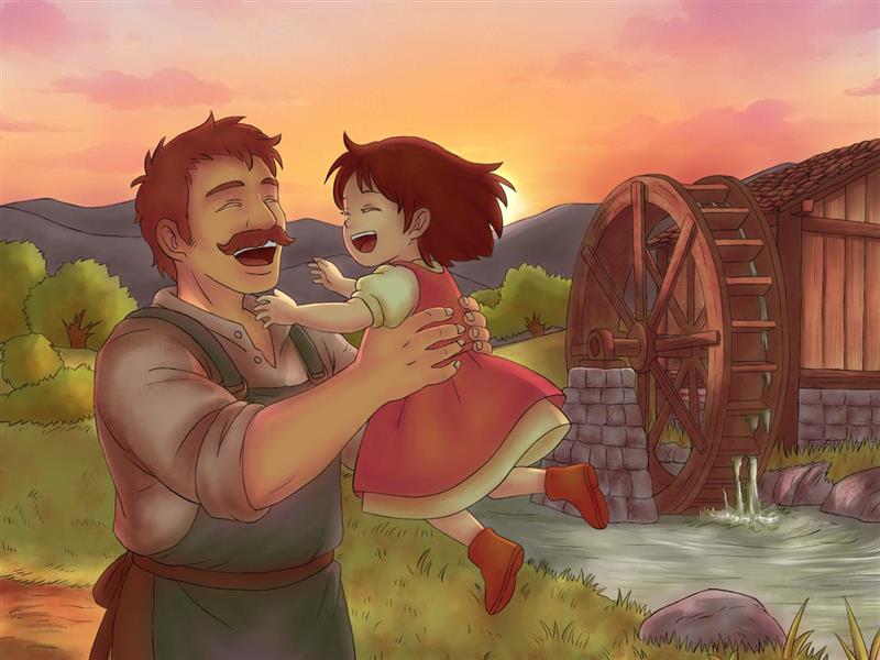 水車のある教会